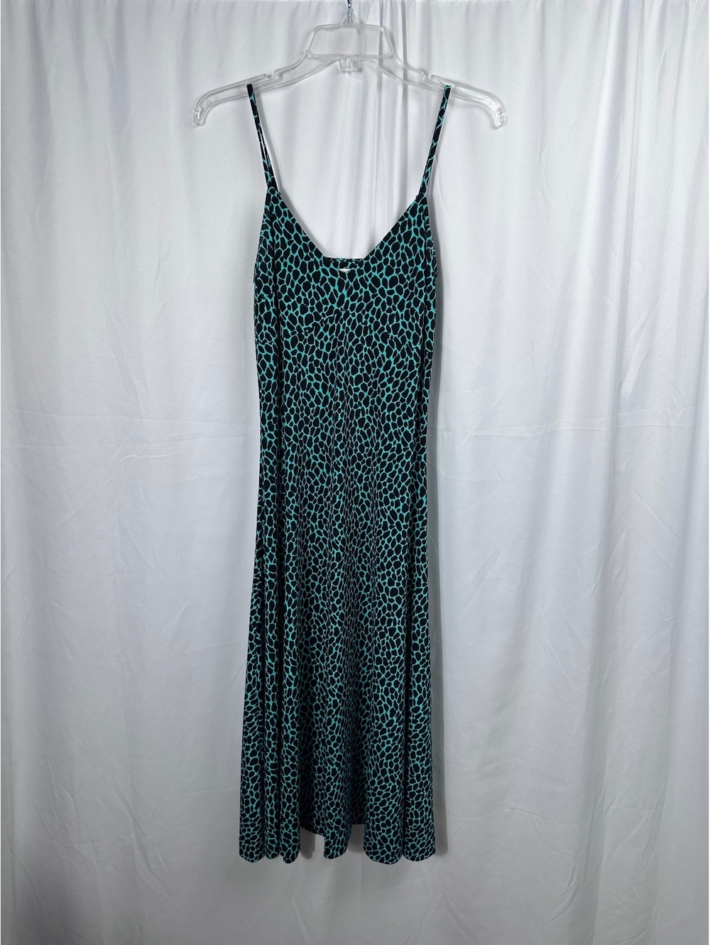 Michael Kors Green and Black Animal Print Slip Dress Size Small